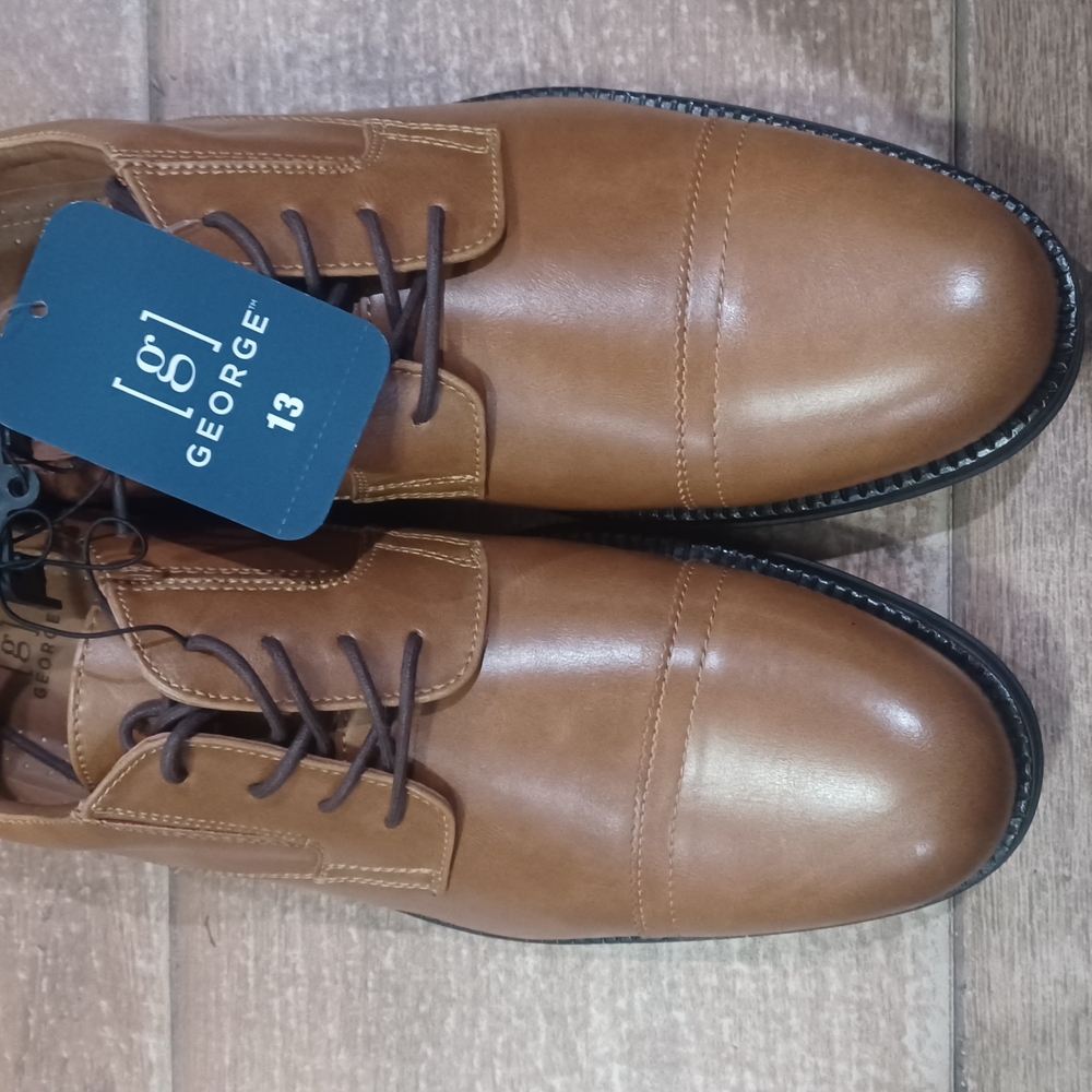 George Men's Tan Leather Shoes